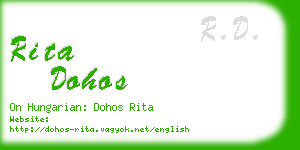 rita dohos business card